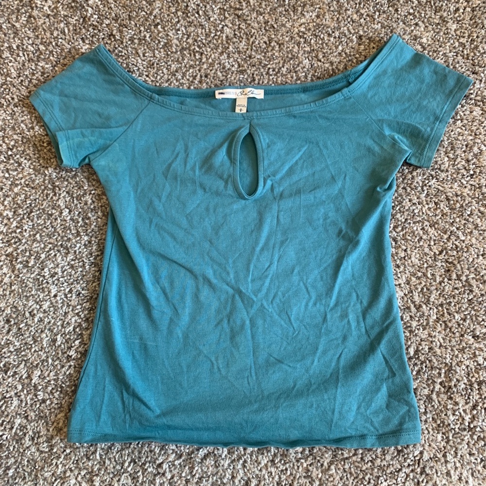 Express Bardot Key Hole Crop Top